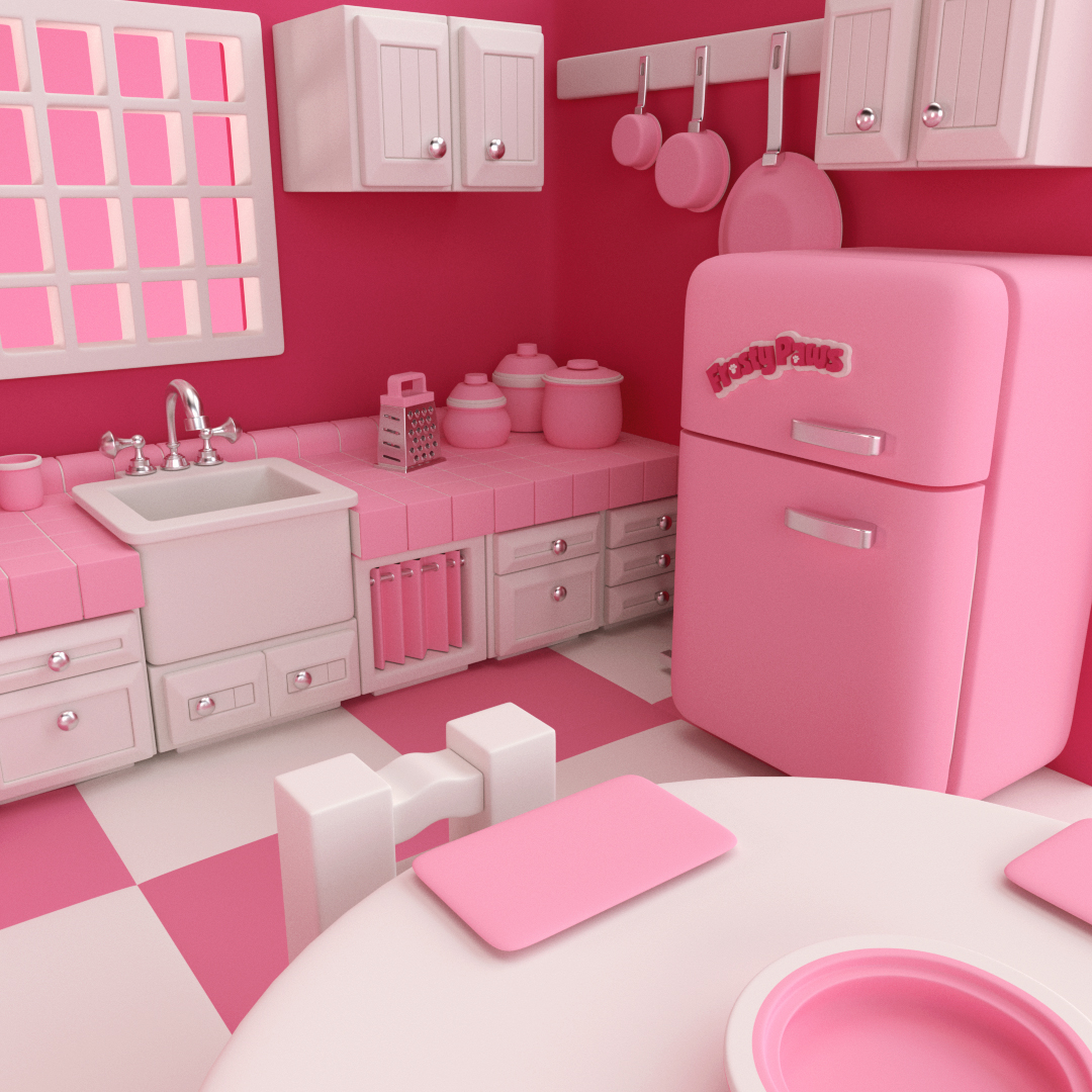 PINK KITCHEN - 3D Model - Duplicate